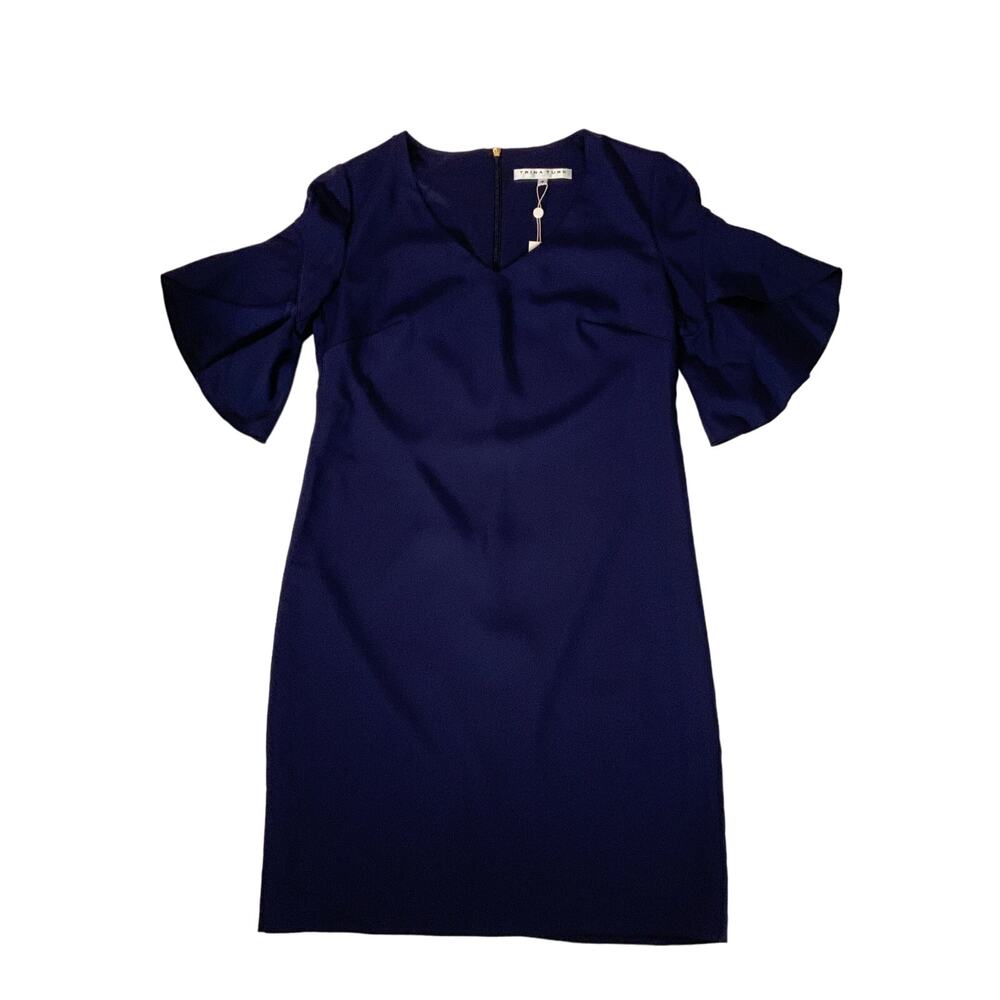 NWT Trina Turk Navy V‎ neck dress